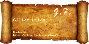 Gilicz Hilda névjegykártya